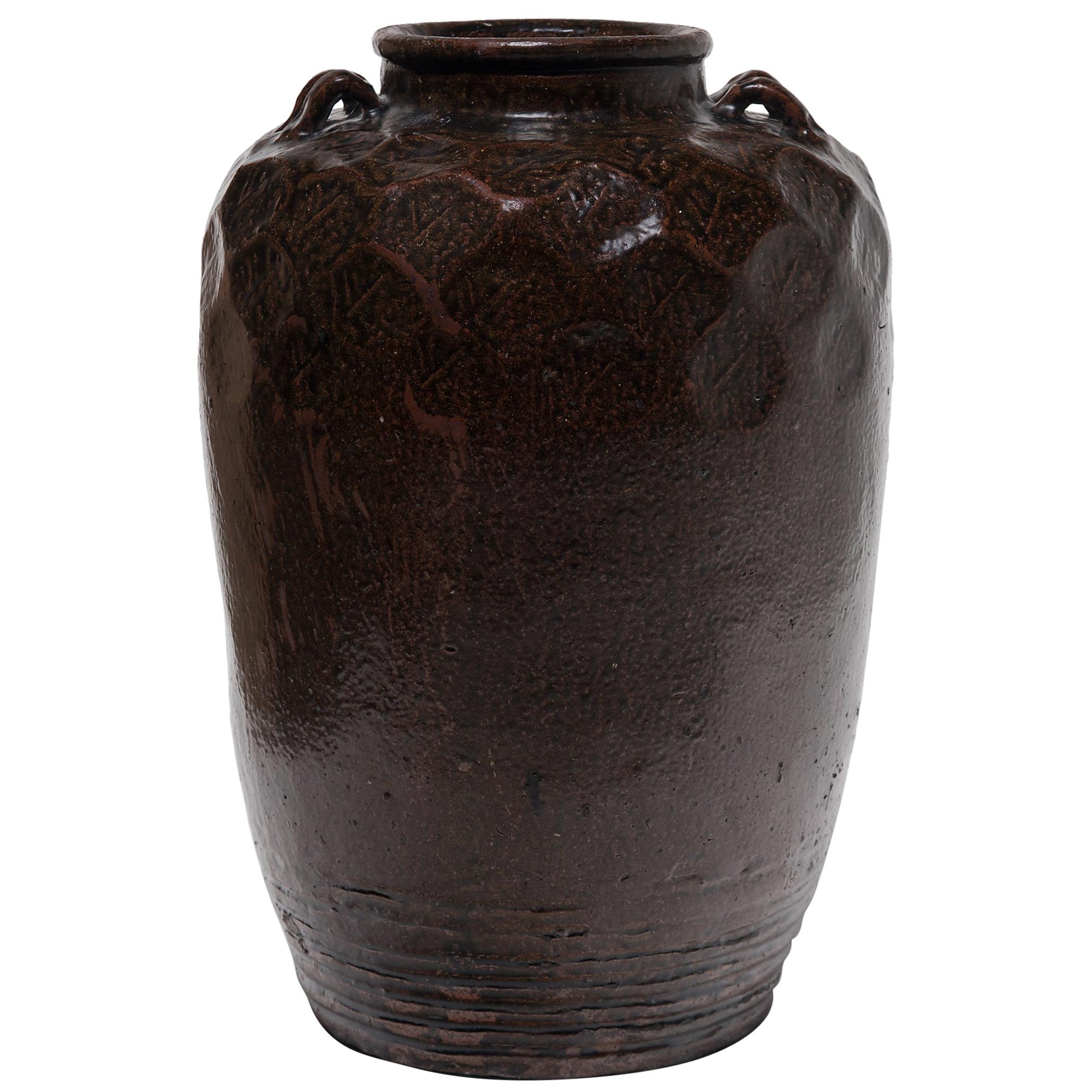 Chinese Faceted Wine Jar, c. 1900 For Sale