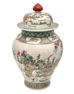 Early 20th Century Chinese Famille Verte Vase with Battle Scene