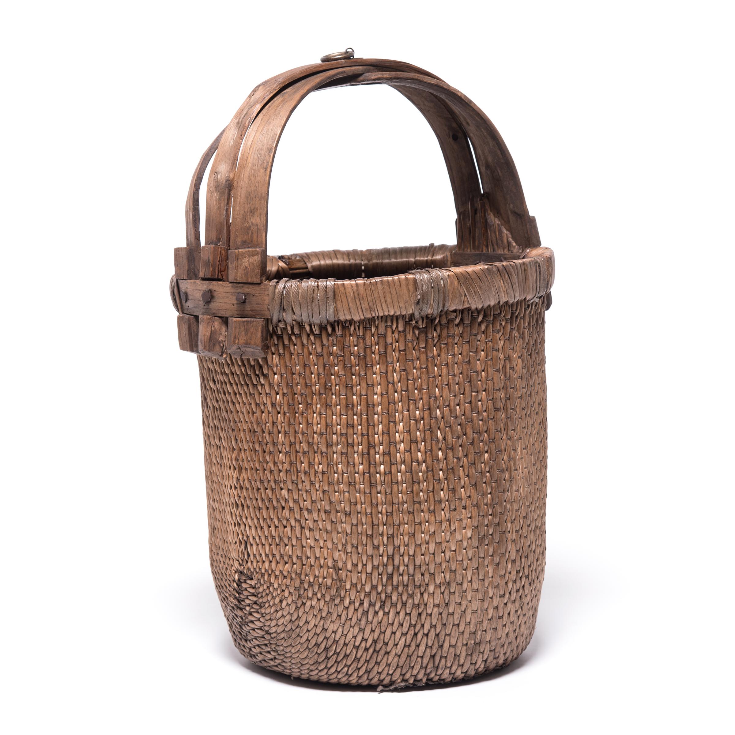 Hand-Woven Early 20th Century Chinese Fisherman's Basket