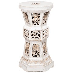 Chinese Floral Ceramic Pedestal, c. 1900