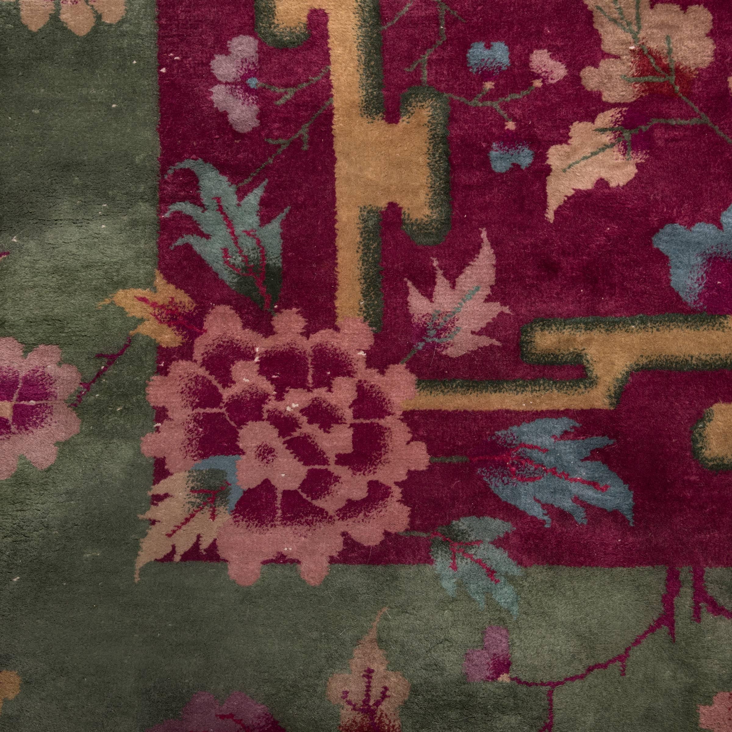 Art Deco Early 20th Century Chinese Floral Nichols Rug