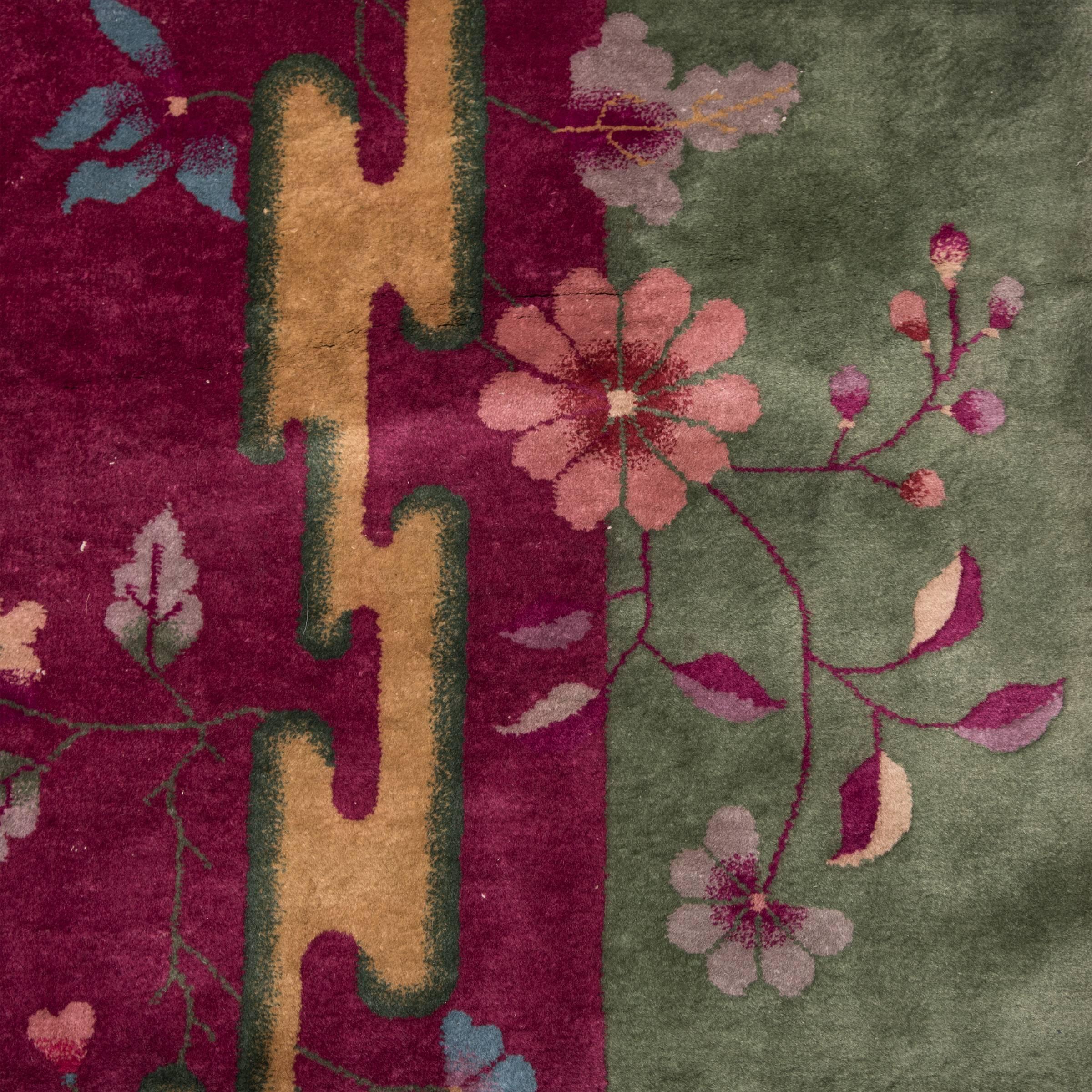 Early 20th Century Chinese Floral Nichols Rug 2