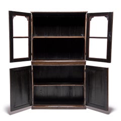 Early 20th Century Chinese Four-Door Glass Front Cabinet