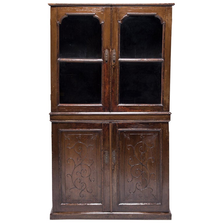 Early 20th Century Chinese Four-Door Glass Front Cabinet ...