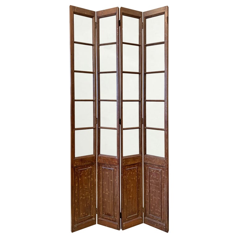 Early 20th Century Chinese Four-Panel Room Divider For Sale