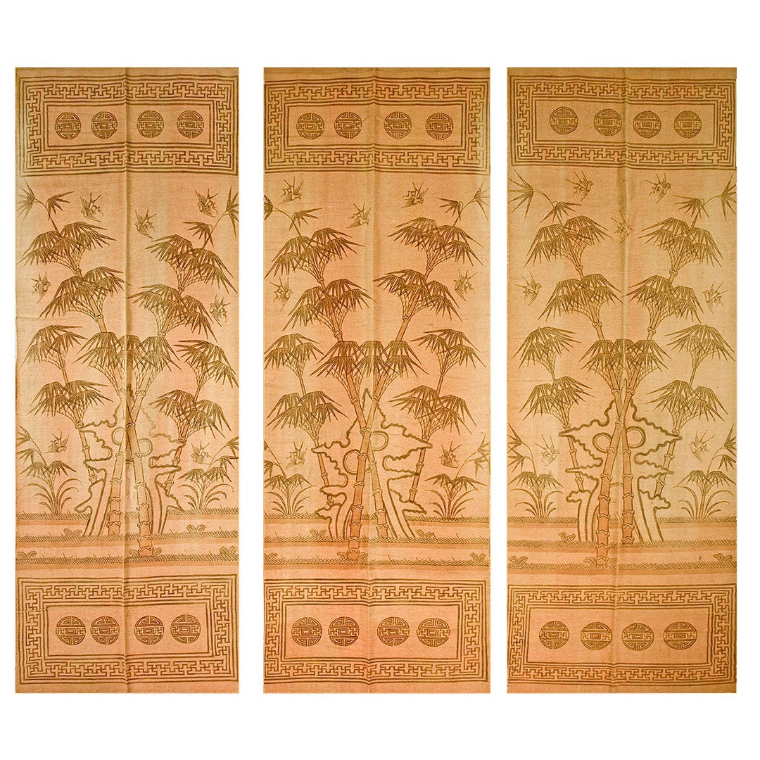  Tissages plats Gansu chinois du début du 20e siècle ( 3'10" x 10'2" x - 117 x 309 )