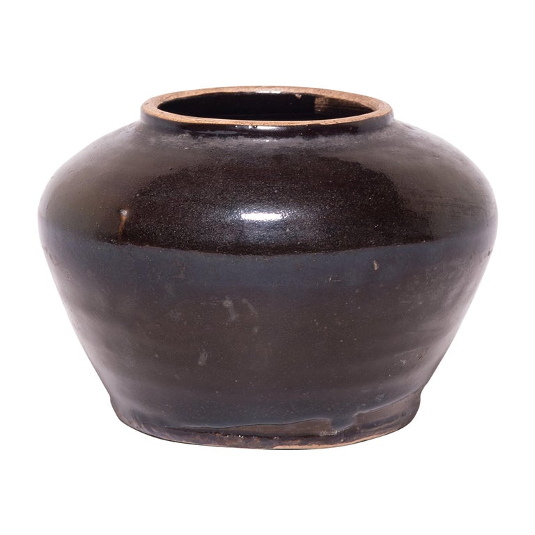 Chinese Dark Glazed Kitchen Jar, c. 1900 For Sale