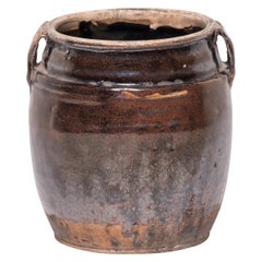Early 20th Century Chinese Glazed Kitchen Jar
