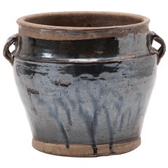 Antique Early 20th Century Chinese Glazed Vinegar Jar