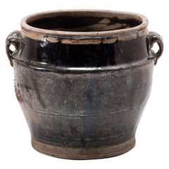 Antique Early 20th Century Chinese Glazed Vinegar Jar
