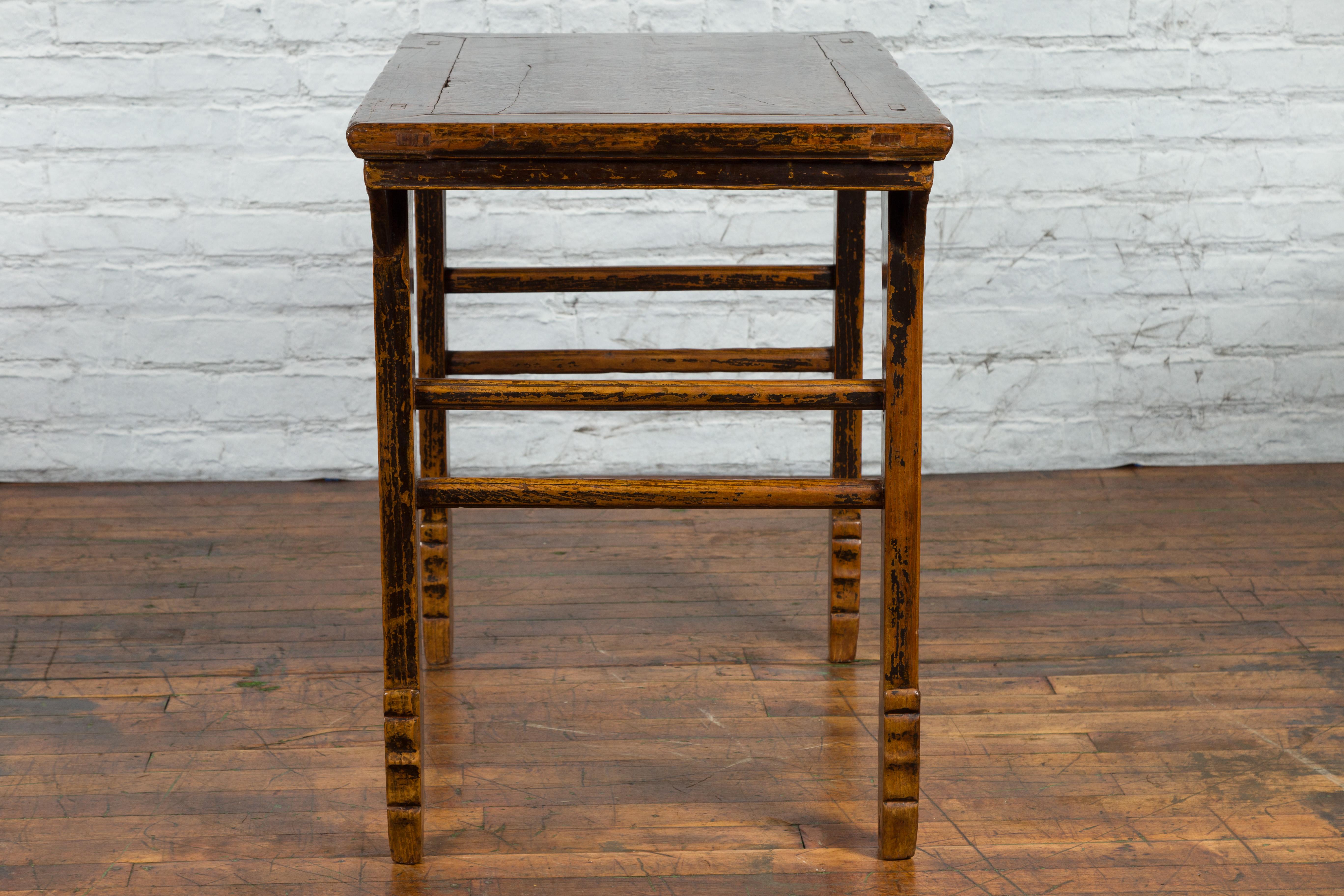 Early 20th Century Chinese Hand-Carved Altar Table with Distressed Patina For Sale 7