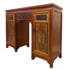 Early 20th Century Chinese Hand Carved Doctor's Desk