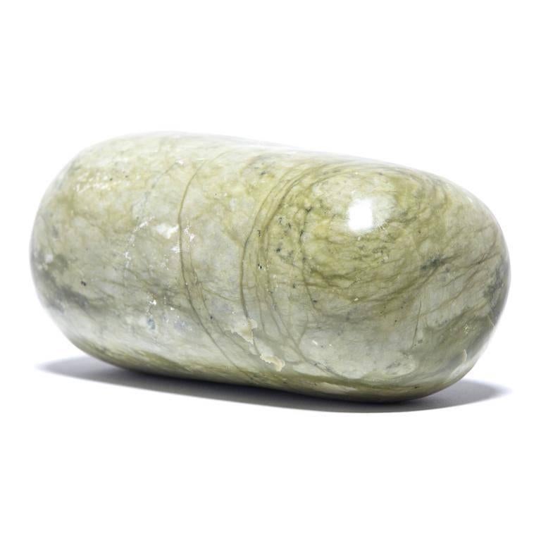 Qing Early 20th Century Chinese Greenery Stone Winter Melon