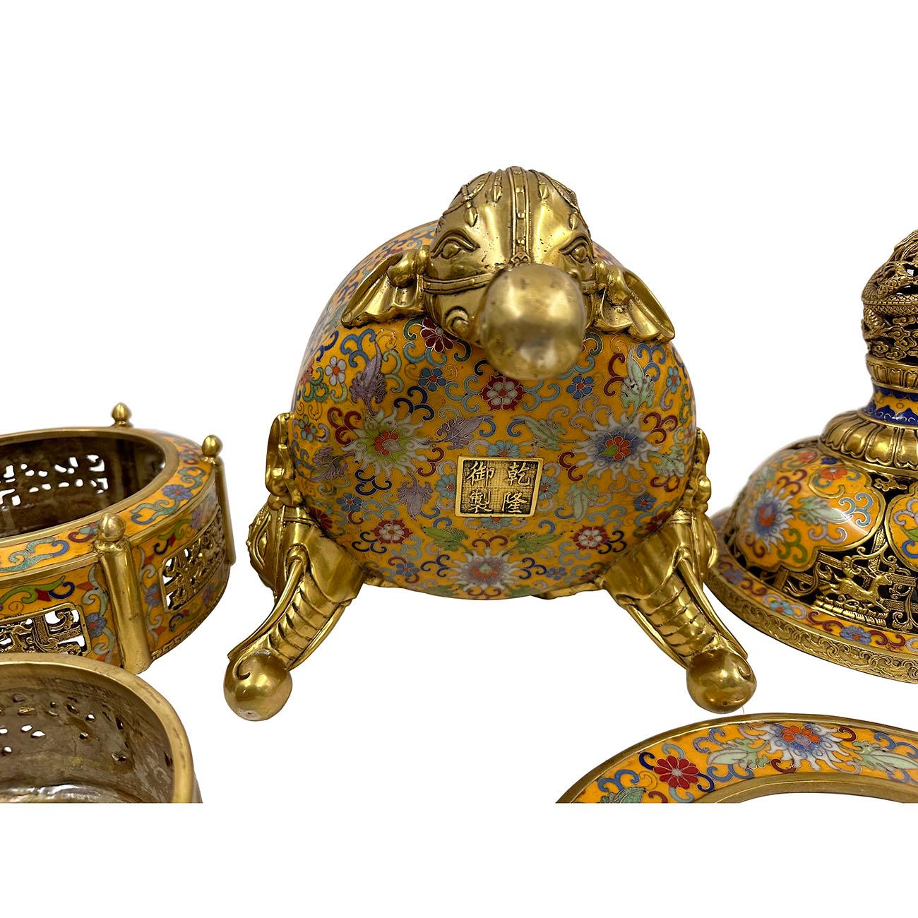 Bruciatore d'incenso a forma di drago Cloisonne cinese dei primi anni del XX secolo in vendita 5