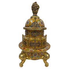 Early-20th Century Chinese Hand made Cloisonne Dragon Incense Burner