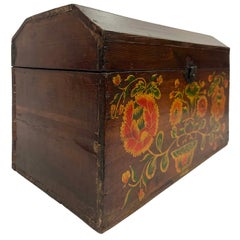 Boîte en bois chinoise du début du 20e siècle, peinte à la main