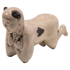 Early 20th Century Chinese Ho Ho Boy Headrest