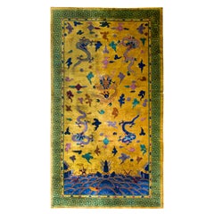 Early 20th Century Chinese Imperial Dragon Art Deco Rug