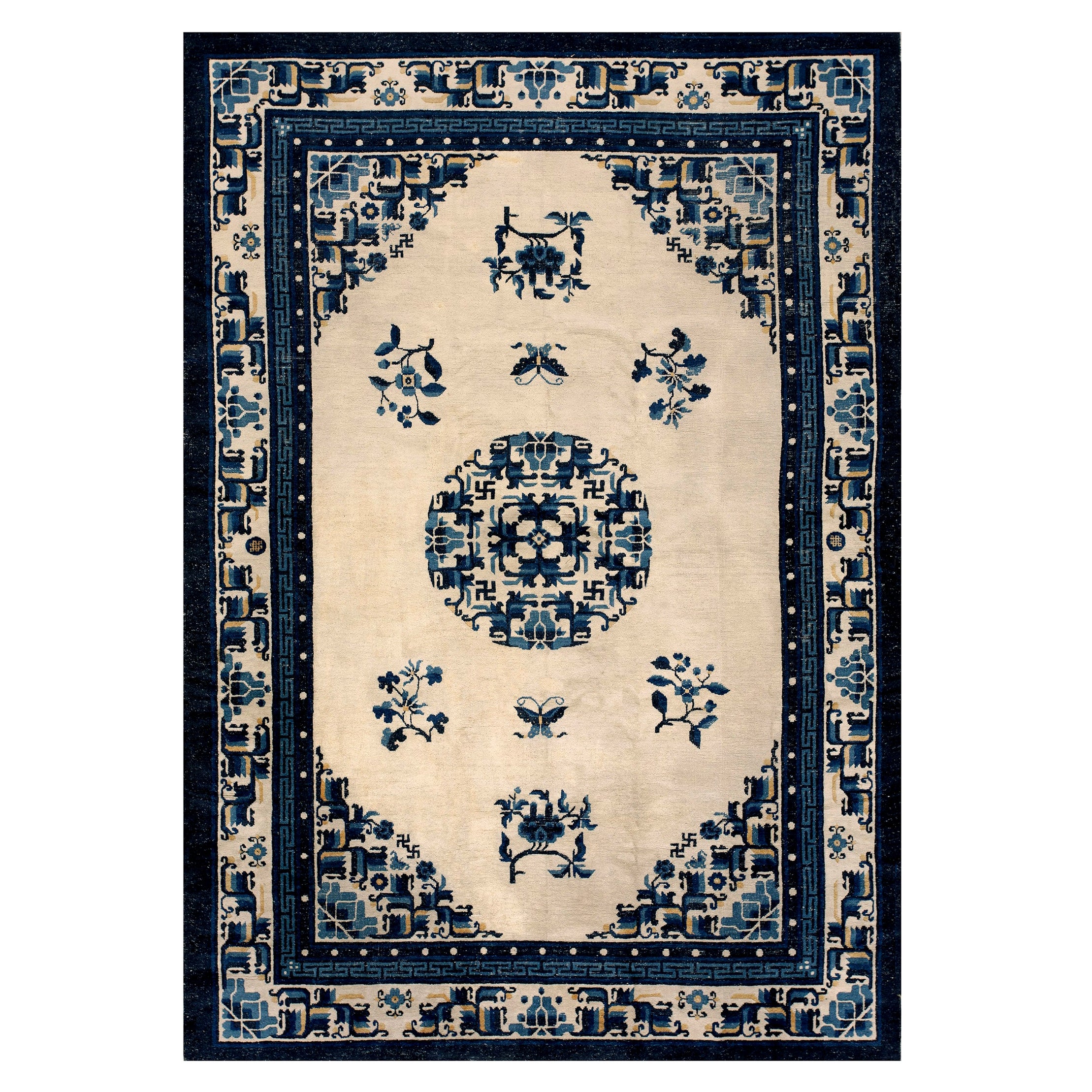 Tapis Pékin du début du 20e siècle chinois (chinois de Mongolie) (6''5 x 9''-195 x 275)