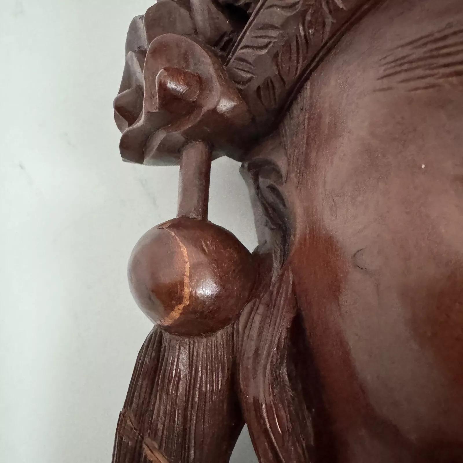 Asian Early 20th century Chinese ironwood mask representing a wise man For Sale