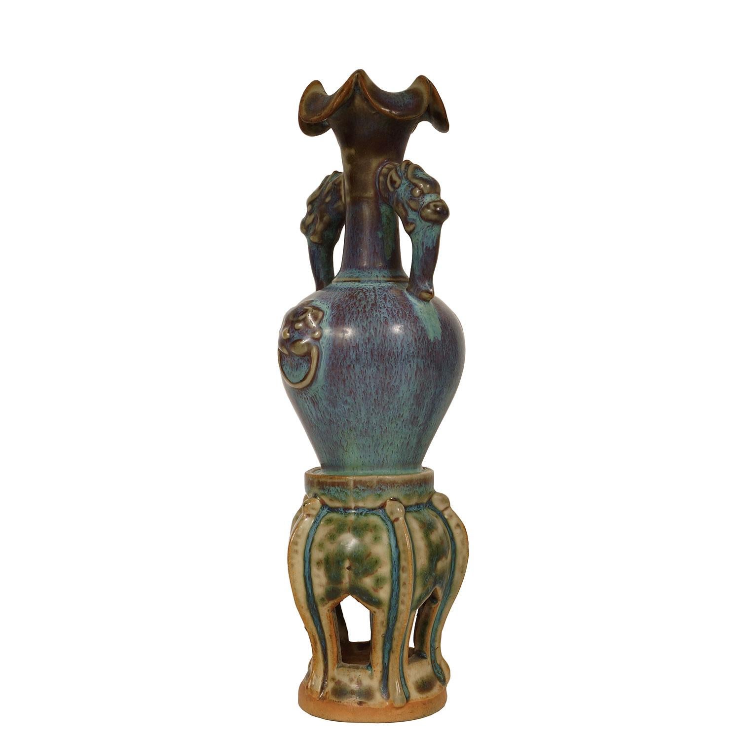 Cinese Vaso in porcellana cinese Jun Ware Fambe Glaze dei primi del Novecento in vendita