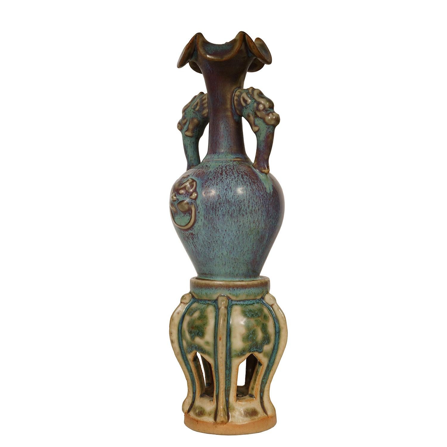 XX secolo Vaso in porcellana cinese Jun Ware Fambe Glaze dei primi del Novecento in vendita