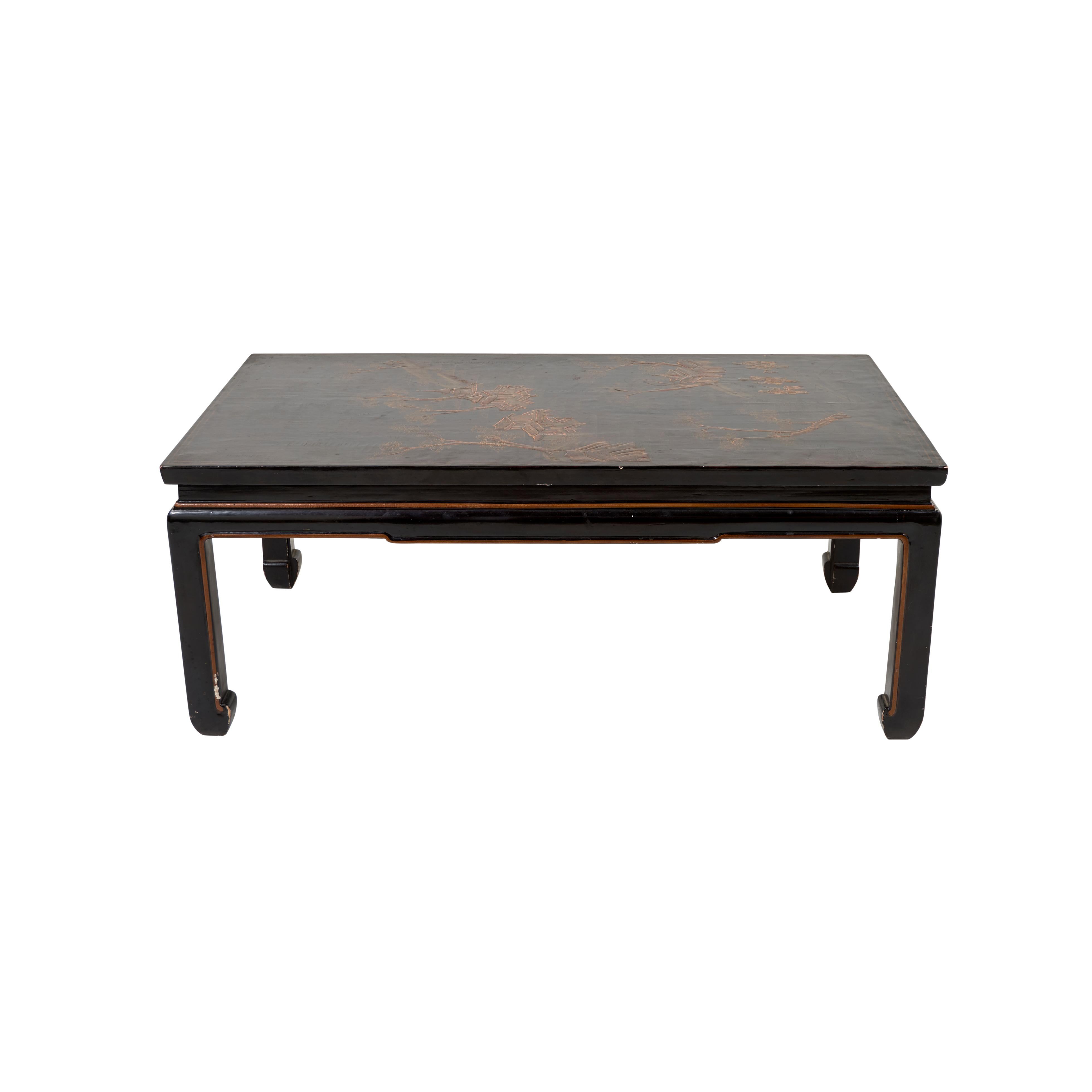 French Early 20th Century Chinese Lacquer Coffee Table, from France