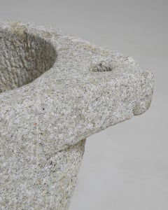 Early 20th Century Chinese Limestone Basin with Soft Gray Finish