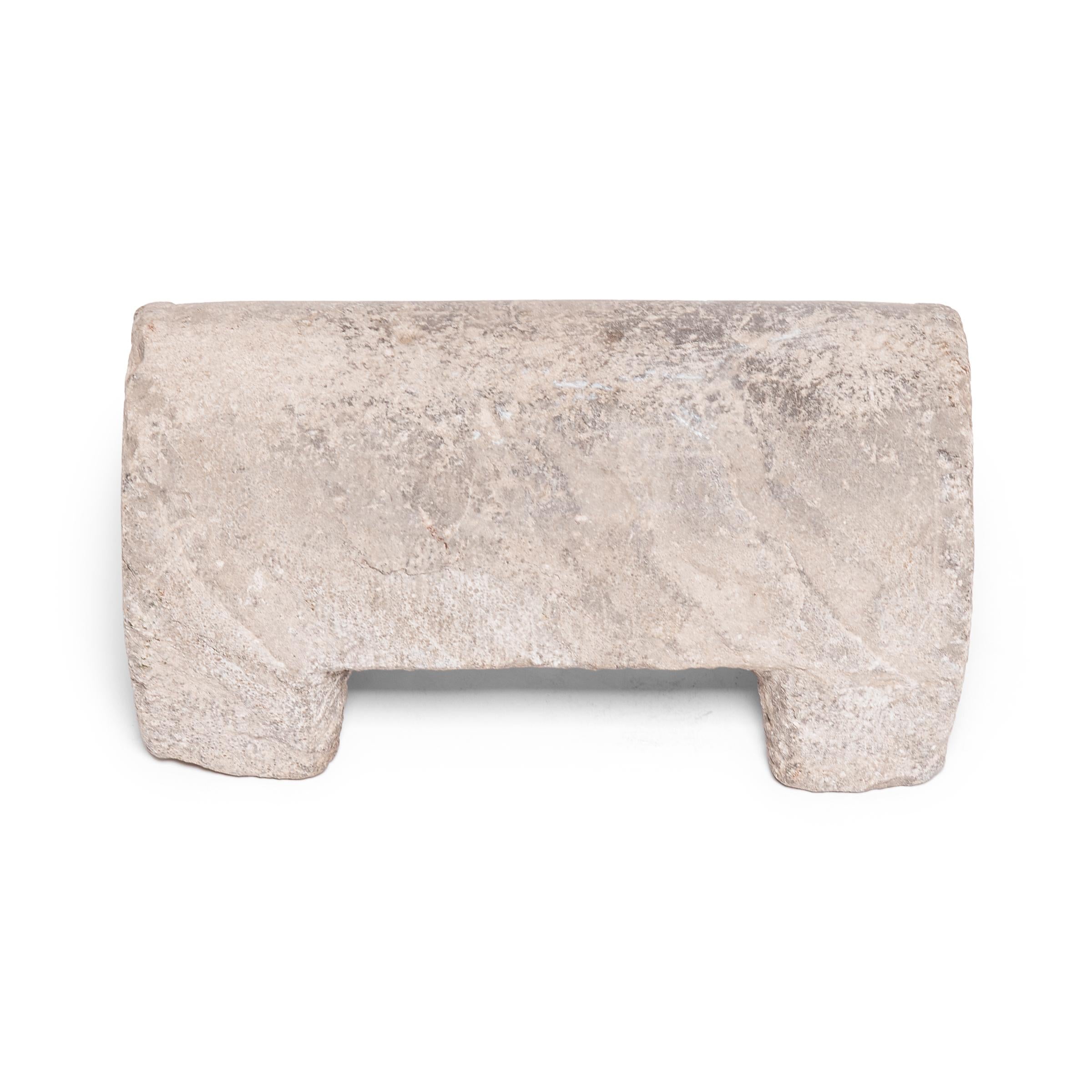 Chinese Limestone Foot Rest, c. 1900 In Good Condition For Sale In Chicago, IL