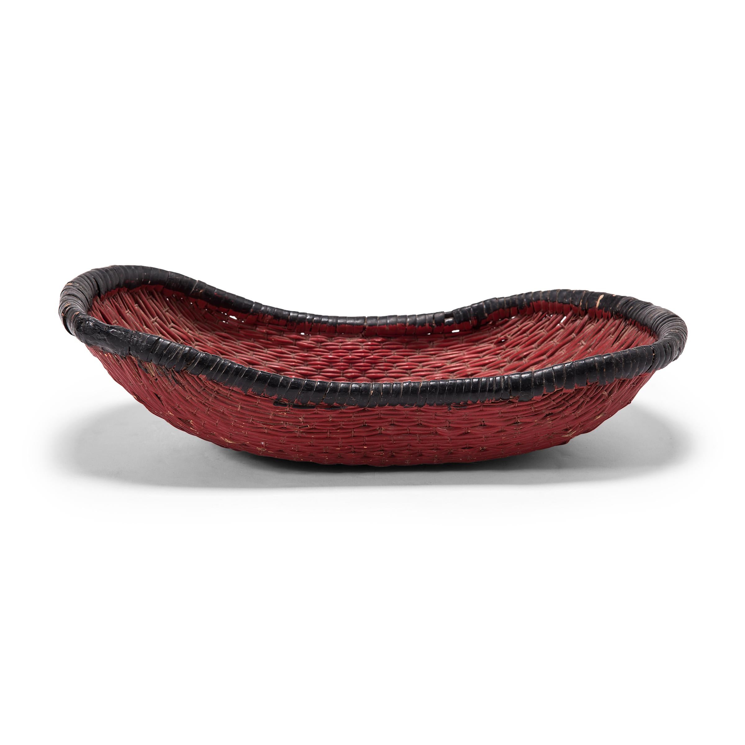 Hand-Woven Painted Chinese Mantou Basket, c. 1900