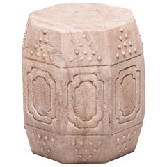 Antique Early 20th Century Chinese Marble Prosperity Drum