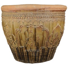 Vaso monumentale cinese a rilievo smaltato, 1900 ca.