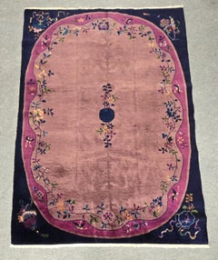 Début du 20ème siècle, tapis chinois Nichols Rugs Art deco 6x9  (TAILLE RARE !)
