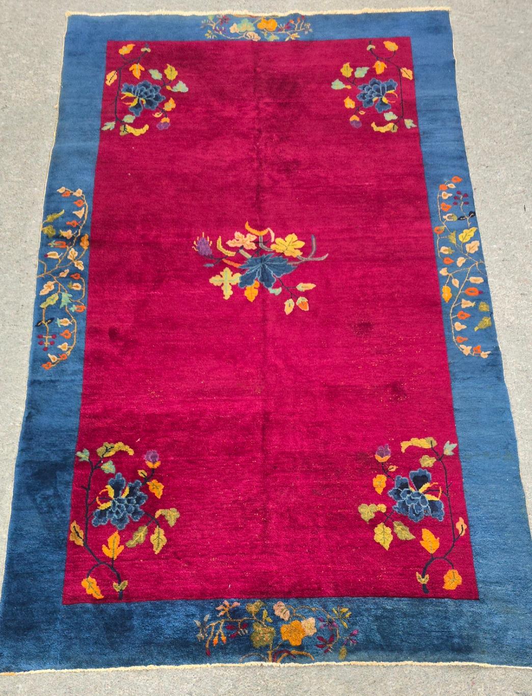 Anfang 20. Jahrhundert Chinesisch Nichols Art deco Teppich 6x9  (RARE SIZE!) im Angebot 1