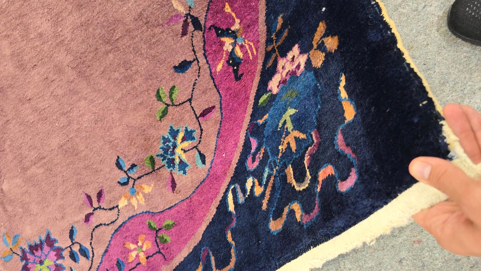 Laine Début du 20ème siècle, tapis chinois Nichols Rugs Art deco 6x9  (TAILLE RARE !) en vente