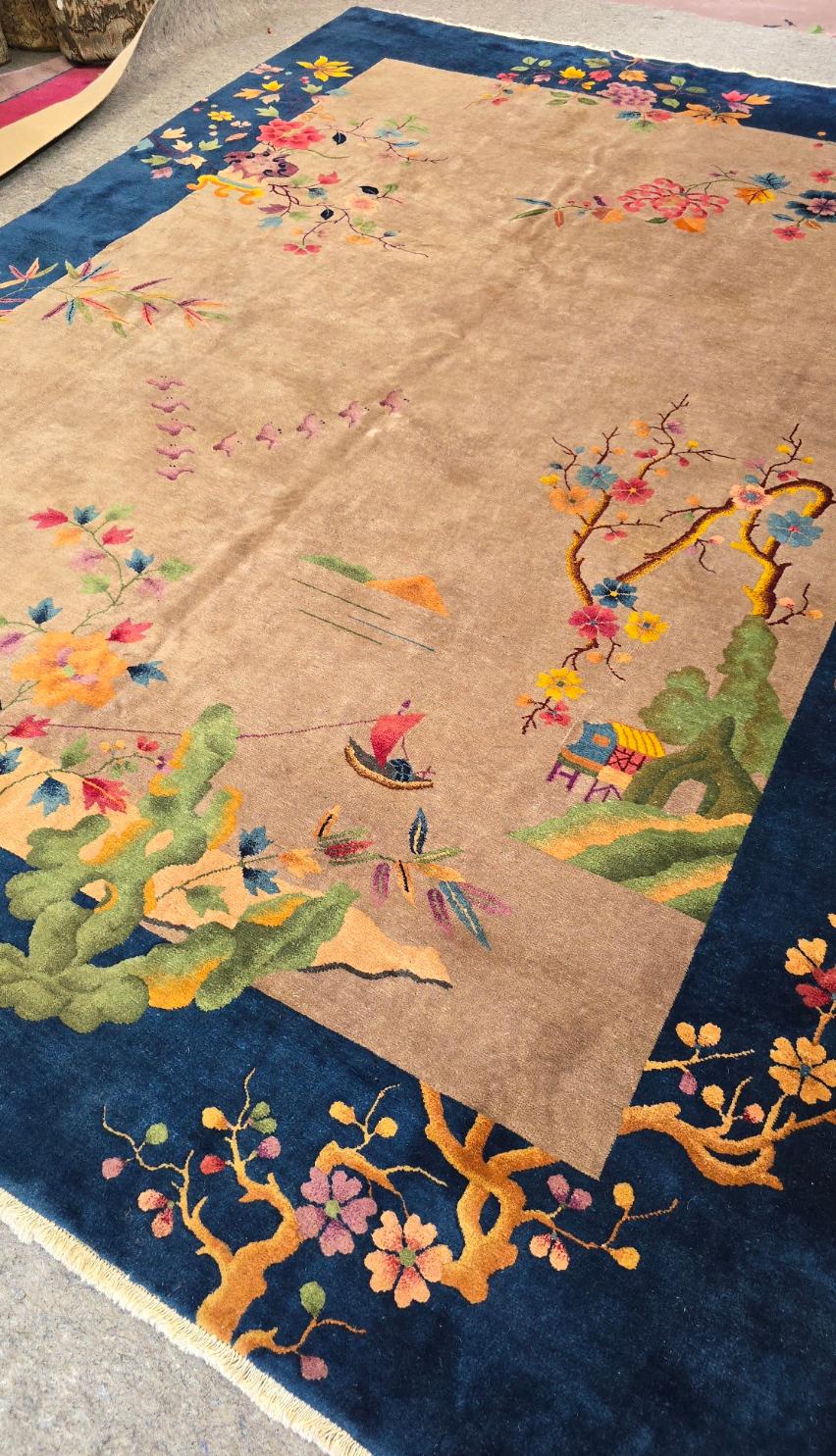 Chinois Début du 20ème siècle, tapis chinois Nichols Rugs Art deco 9x12 en vente