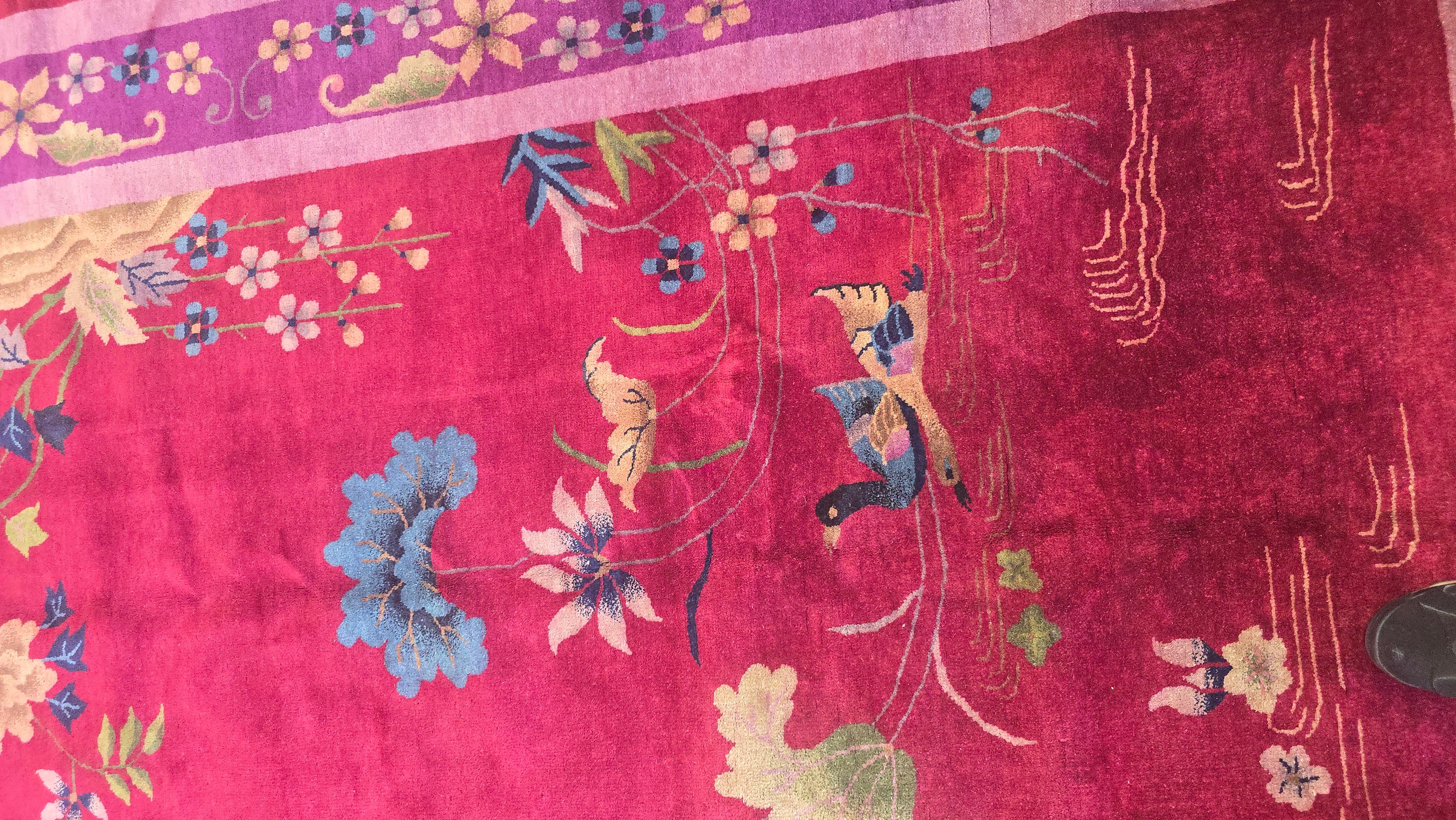 Début du 20e siècle, tapis chinois Rug Art déco Excellent état - En vente à Los Angeles, CA