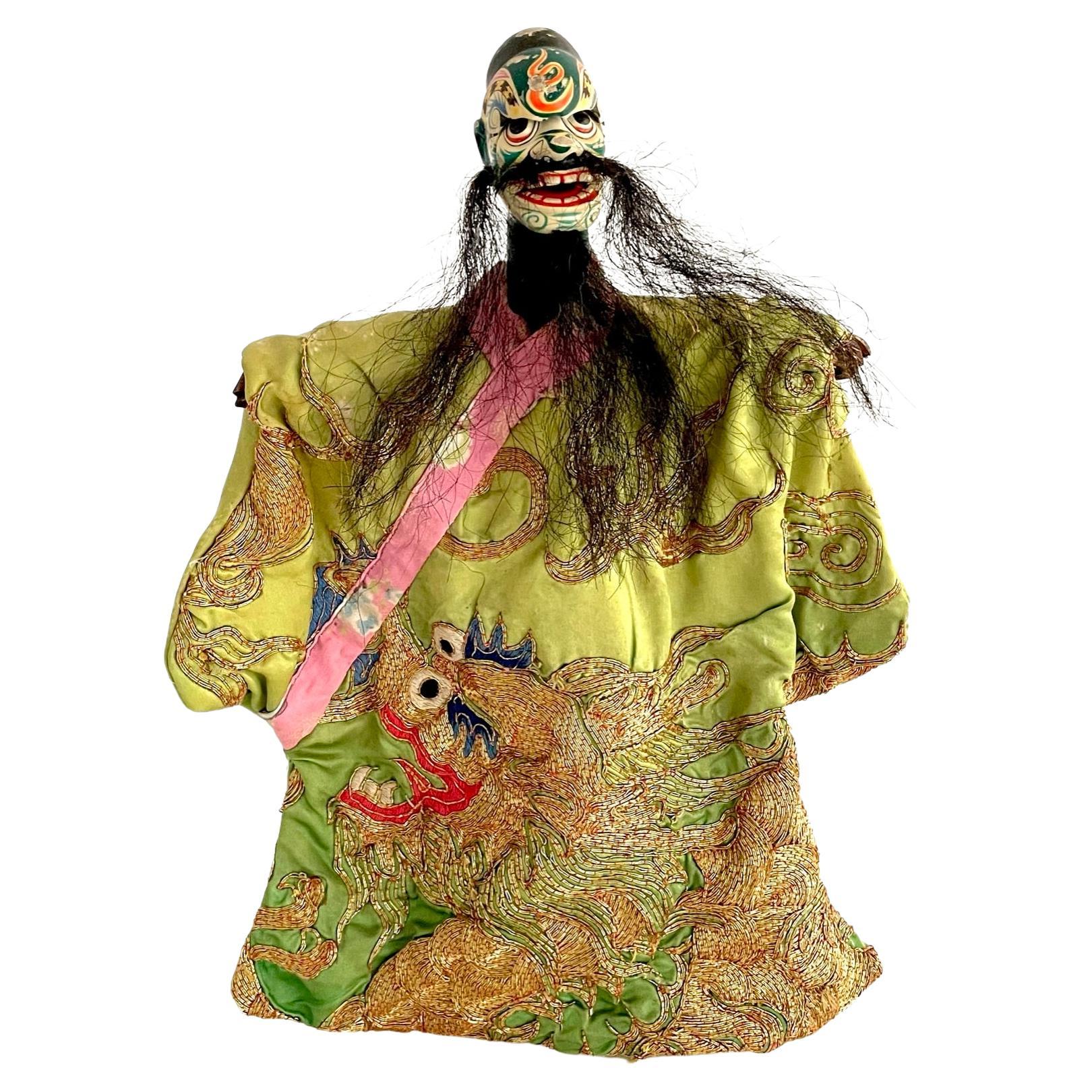Early 20th Century Chinese Opera Hand Puppet For Sale