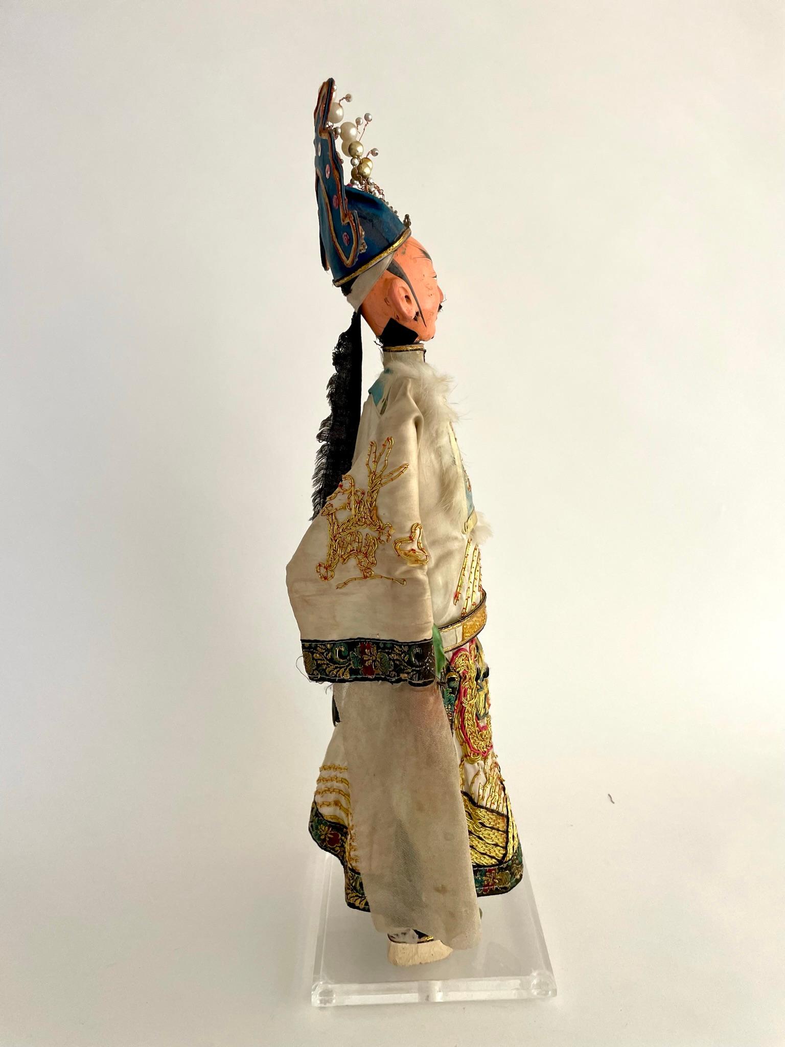 Chinesische Opern Marionette Puppetpuppe aus dem frühen 20. Jahrhundert (Handgefertigt) im Angebot