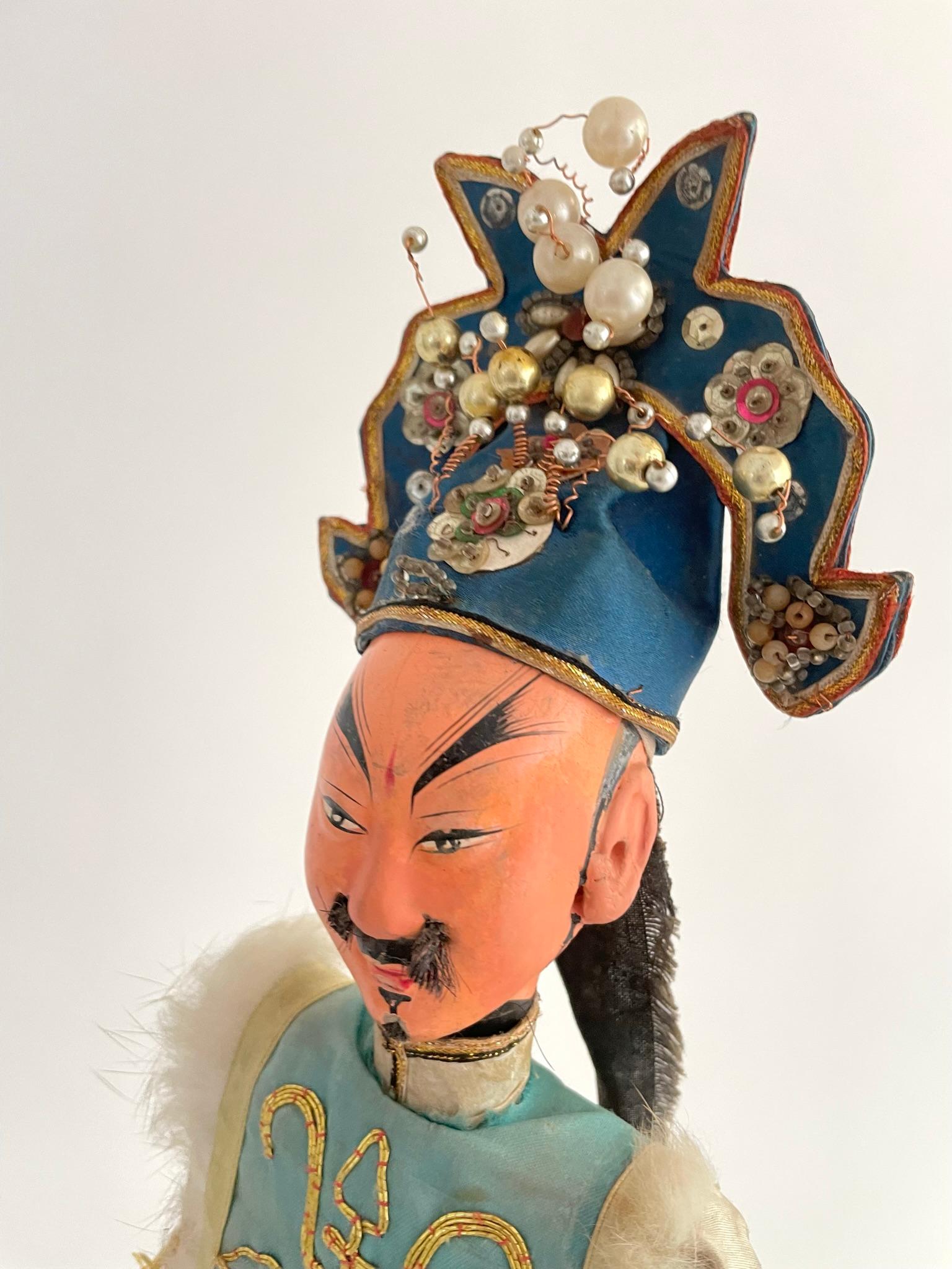 Chinesische Opern Marionette Puppetpuppe aus dem frühen 20. Jahrhundert (Keramik) im Angebot