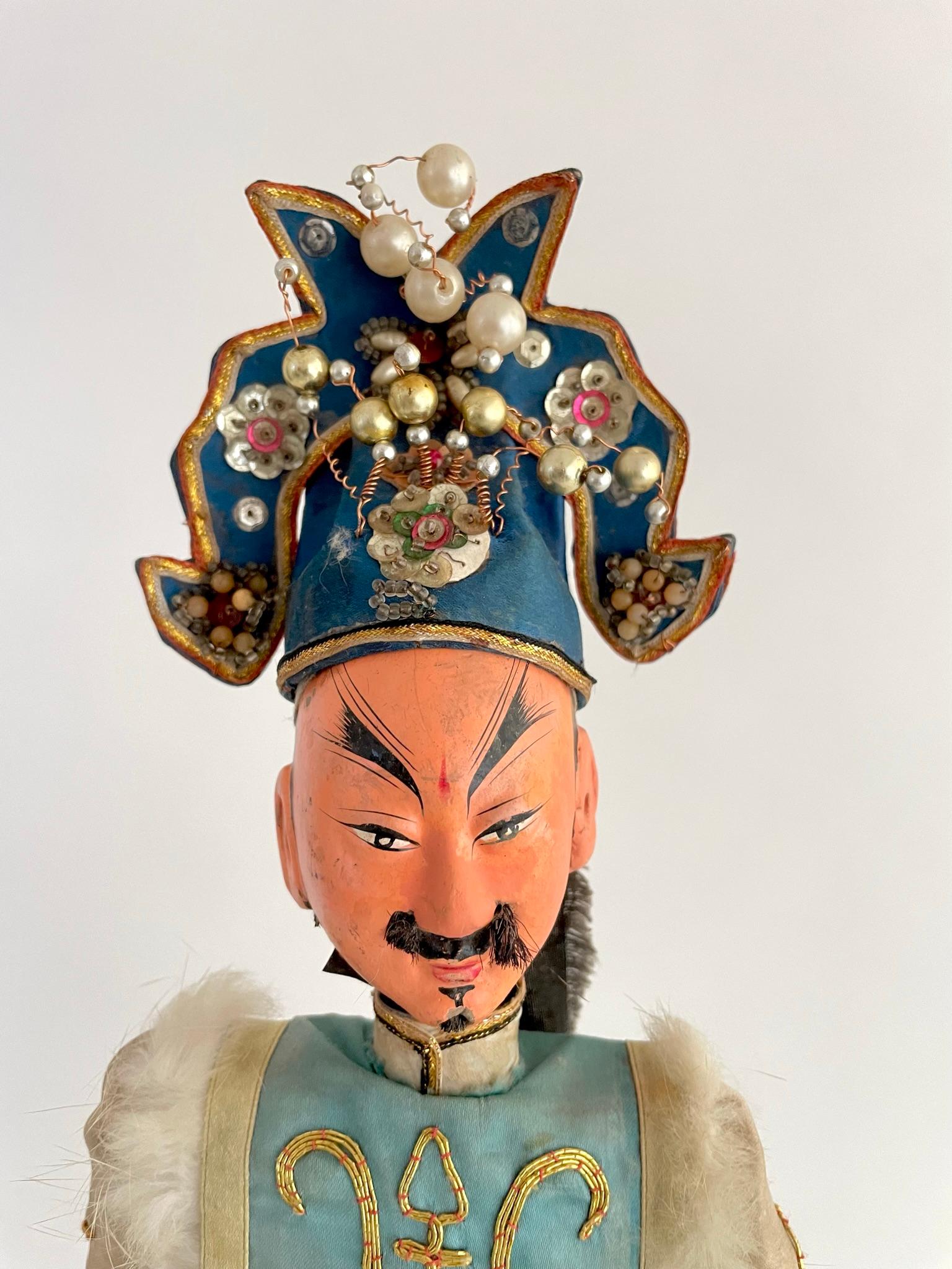 19th Century Early 20th Century Chinese Opera Marionette Puppet For Sale