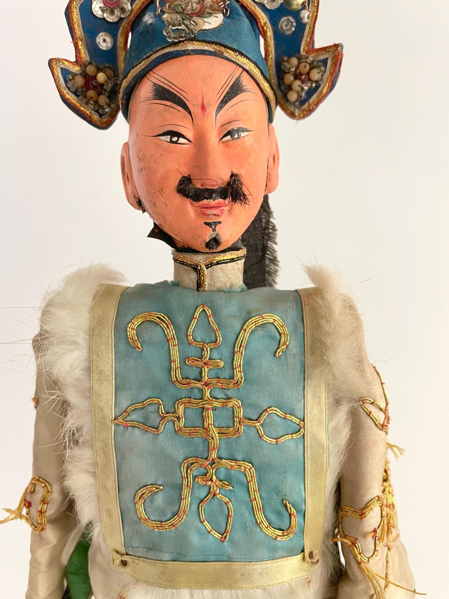 Ceramic Early 20th Century Chinese Opera Marionette Puppet For Sale