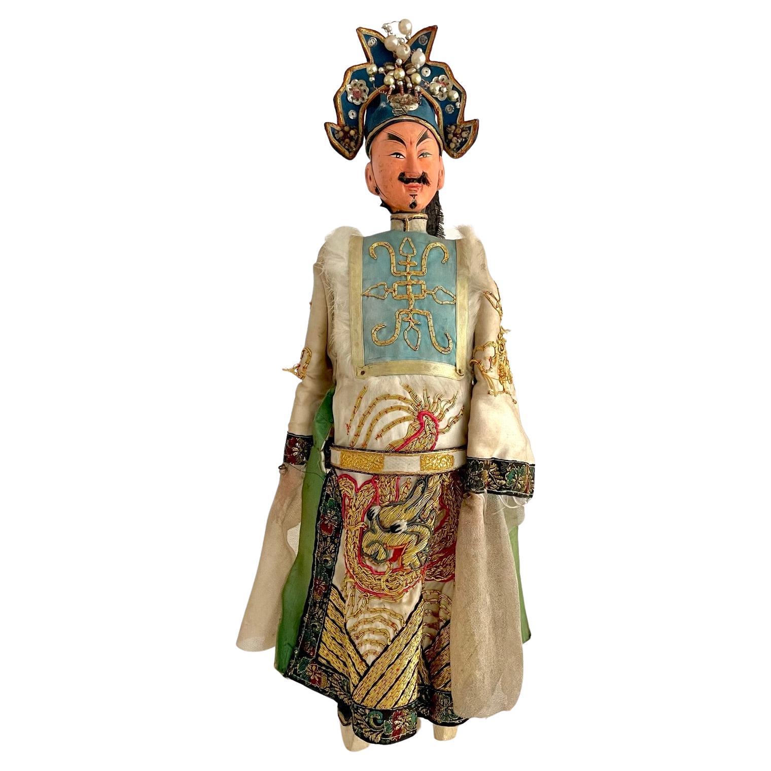 Early 20th Century Chinese Opera Marionette Puppet For Sale