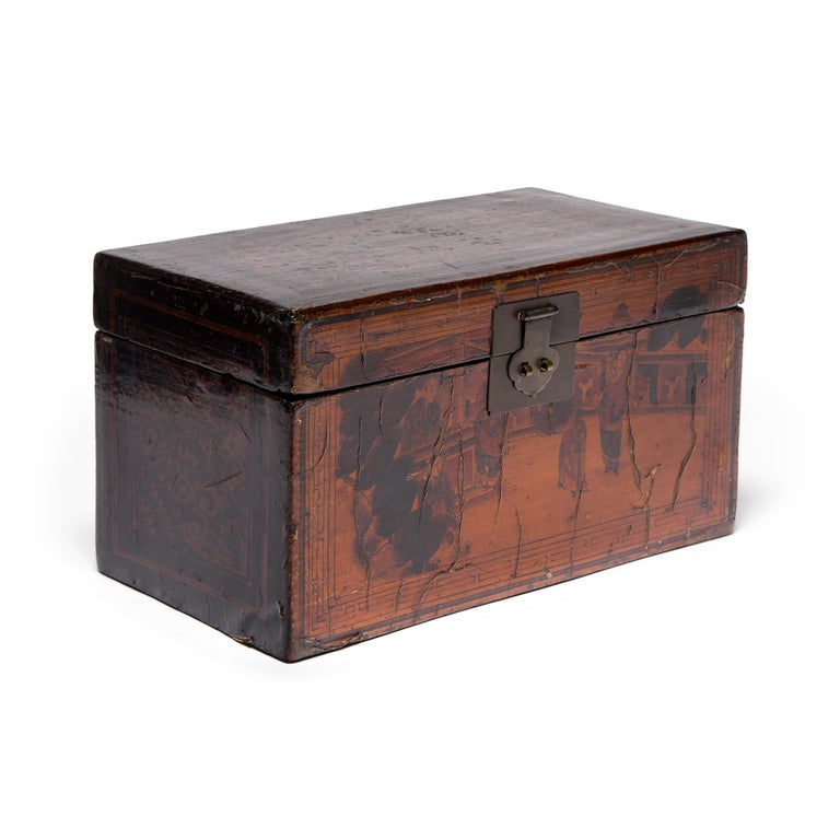 Early 20th Century Chinese Painted Treasure Box at 1stDibs