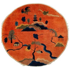 Early 20th Century Chinese Pao Tao Pictorial Rug