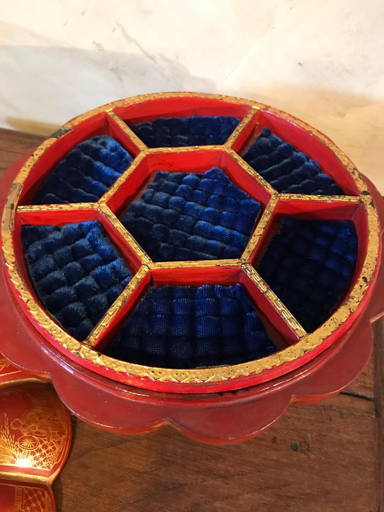 Early 20th Century Chinese Paper Mache Pumpkin Jewelry Box, 1900s 4