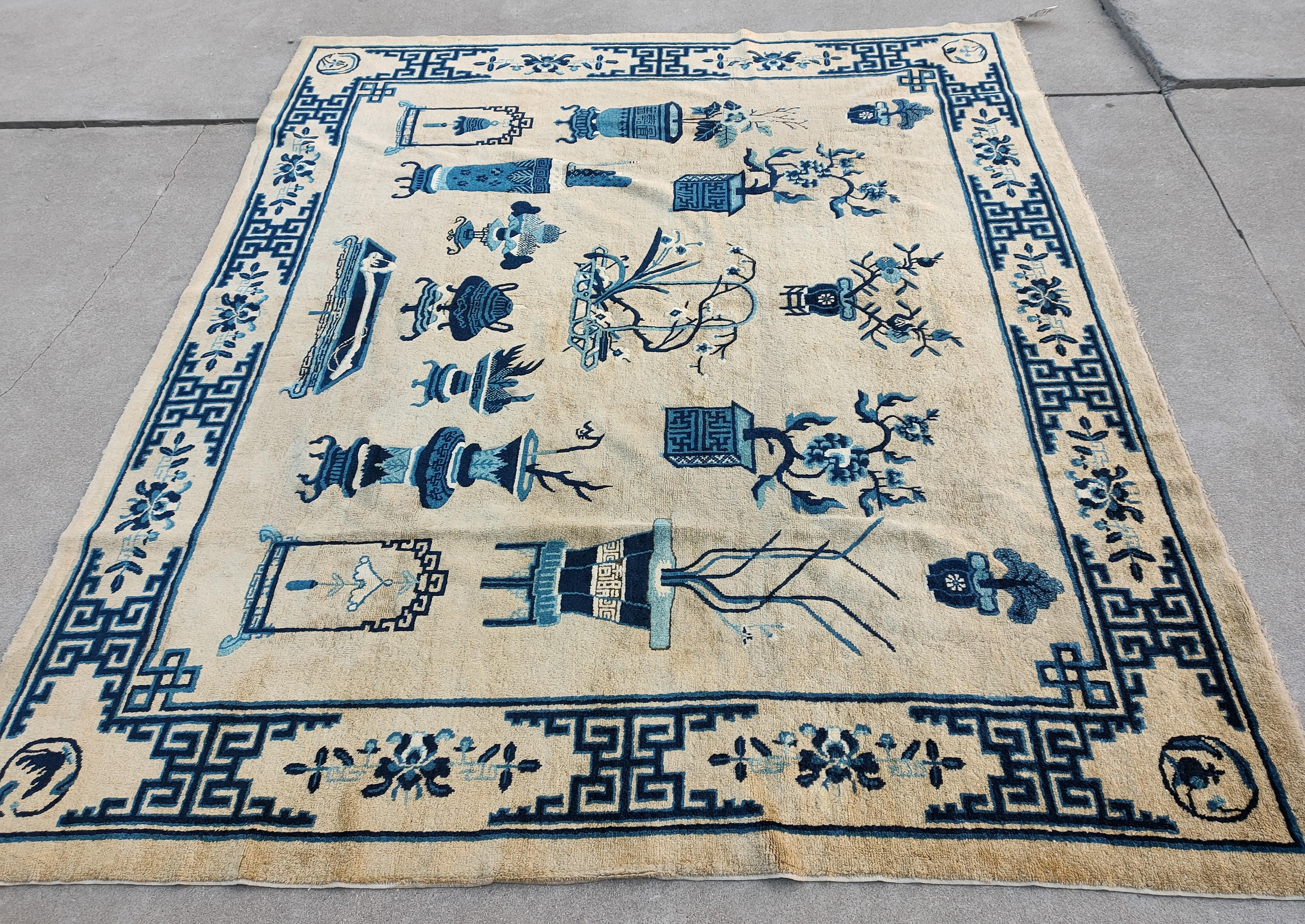 Tapis chinois Peking 100 Antiques du début du 20e siècle (7'3
