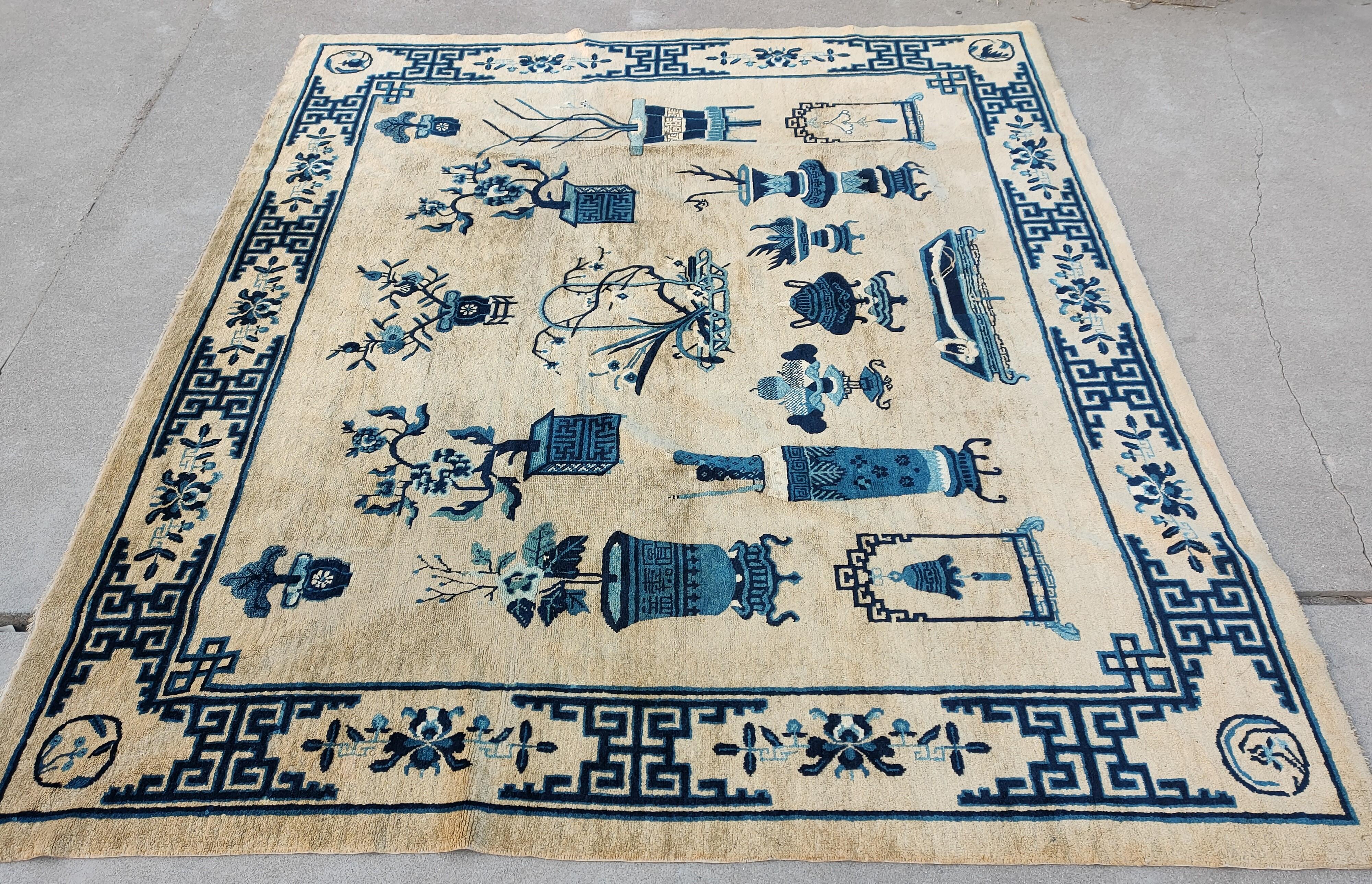 Tapis chinois Peking 100 Antiques du début du 20e siècle (7'3