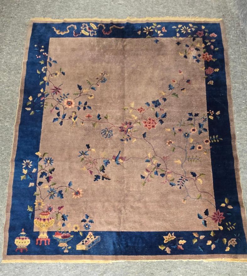Early 20th Century Chinese Peking Art Deco Rug circa 1920 8x10 In Good Condition For Sale In Los Angeles, CA