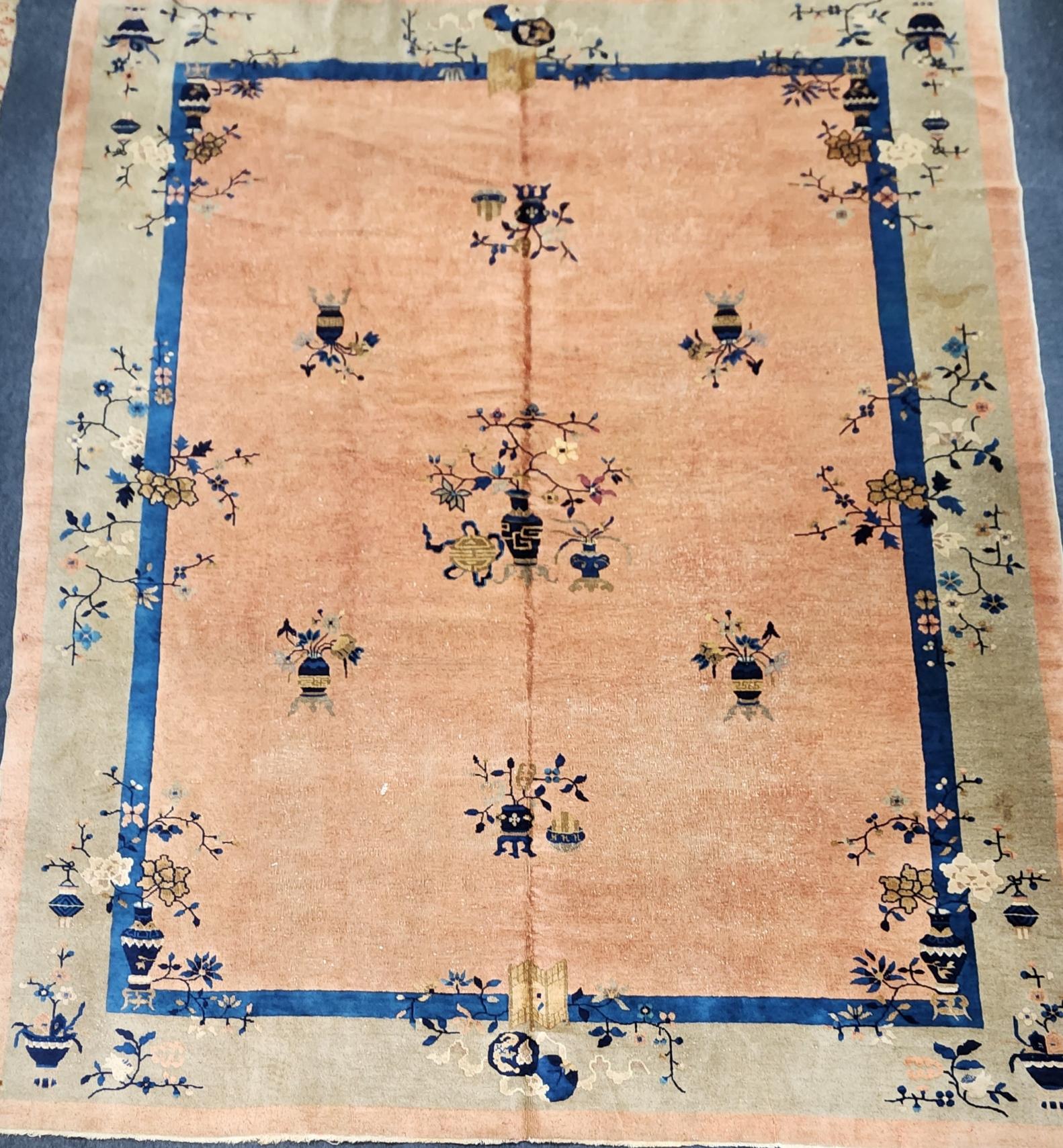 Early 20th Century Chinese Peking Art Deco Rug circa 1920 9x12 For Sale 3